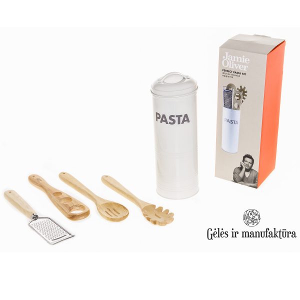 dėžutė metalinė Pasta set bin dovanų rinkinys Jamie Oliver virtuvė gėlės ir manufaktūra metal kitchen TT gift kit