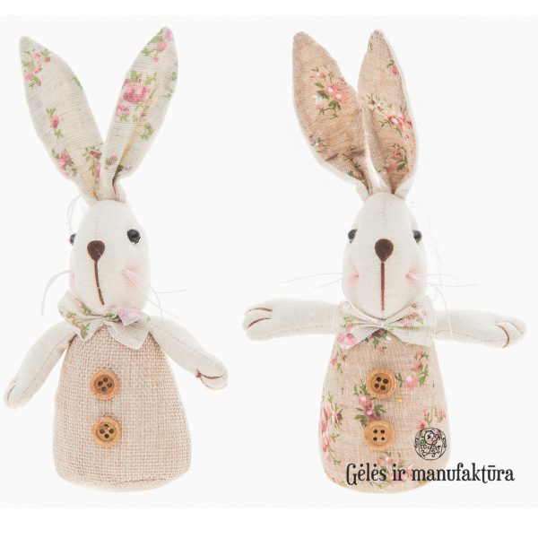 zuikis bunny rabbit easter zuikutis linins medvilninis velykos dekoras gėlės ir manufaktūra 89515 tt