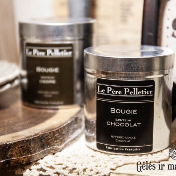 aromatinė kvepianti žvakė bougie boite alu aliuminio indelyje gėlės ir manufaktūra Pere Pelletier candle fragrance parfum