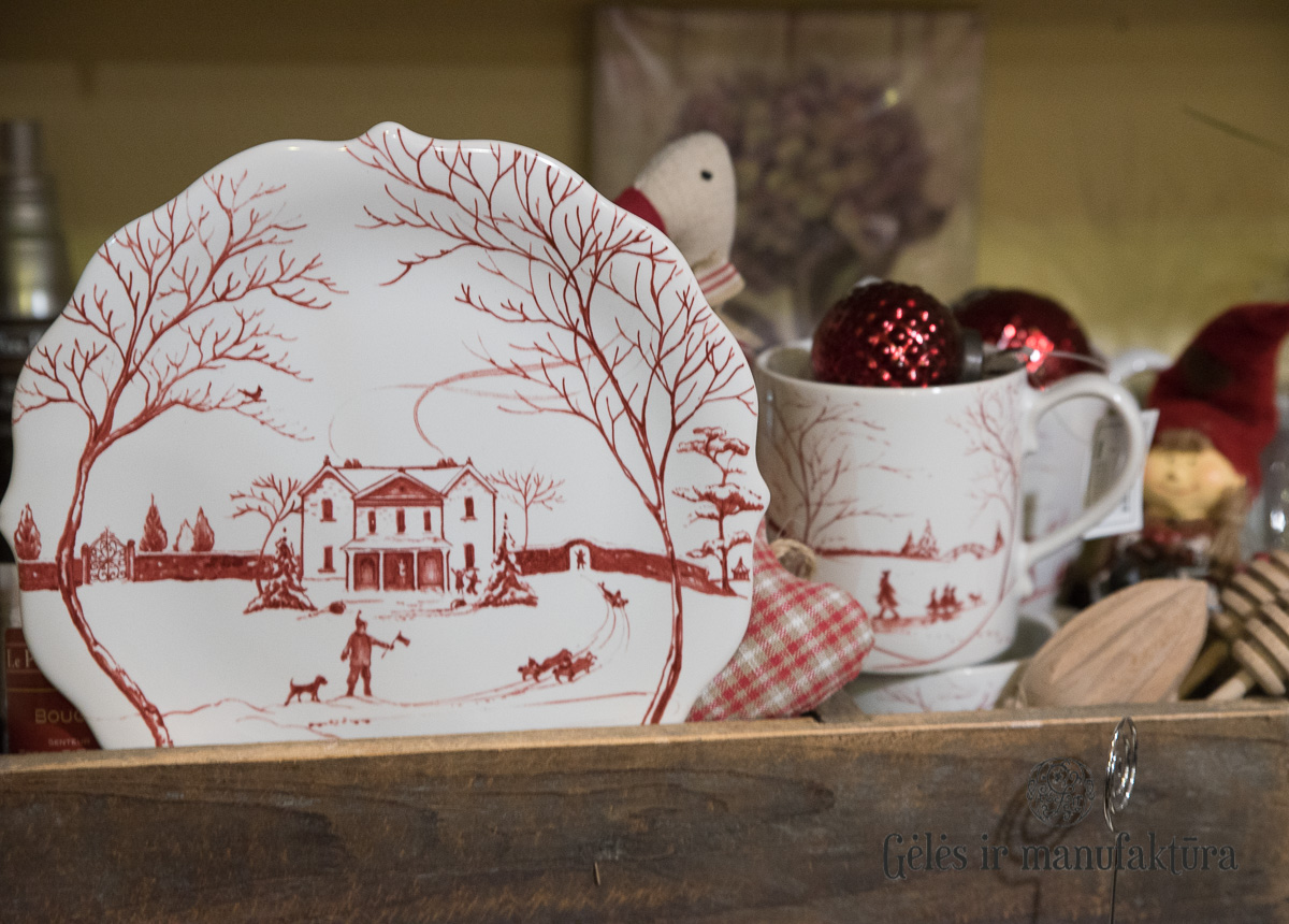 Kalėdinė lėkštelė su žiemos motyvais. "Winter frolic" (Žiemos išdaigų) kolekcija, keramika - Image 3
