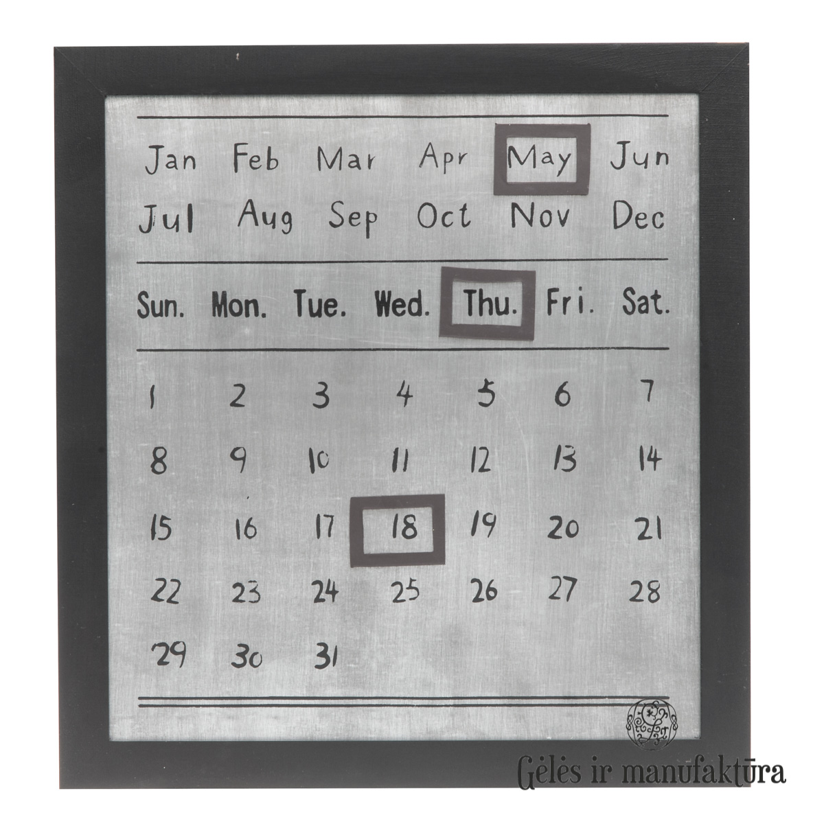 Purple Shrine Occur Metalinis kalendorius su magnetais, su mediniu rėmeliu – Gėlės ir  manufaktūra