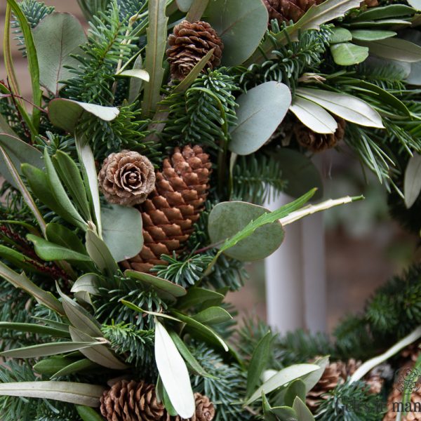 vainikėlis natūralus christmas wreath vainikas olea kalėdos geles ir manufaktura eukaliptas kėnis