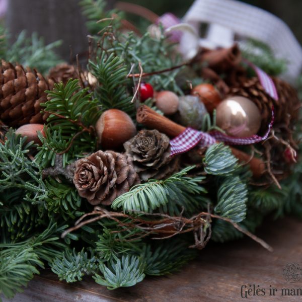 vainikas kalėdinis christmas wreath vainikelis kalėdos geles ir manufaktura rankų darbo natūralus candle žvakė slyvų
