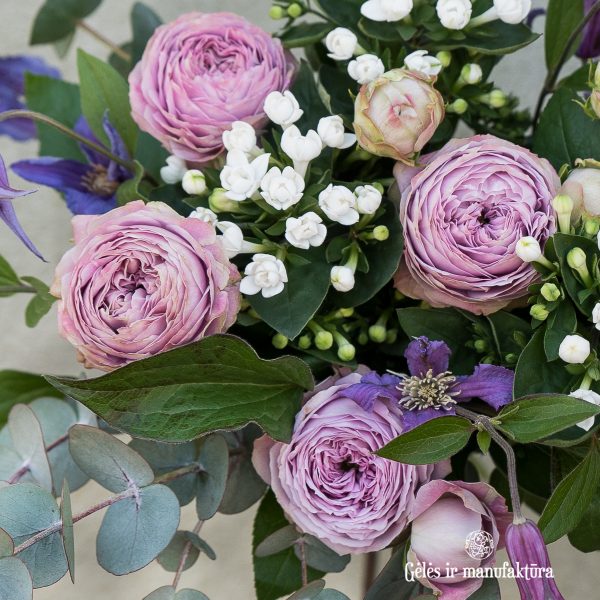 bouquet flowers puokštė violet lavender gėlės ir manufaktūra