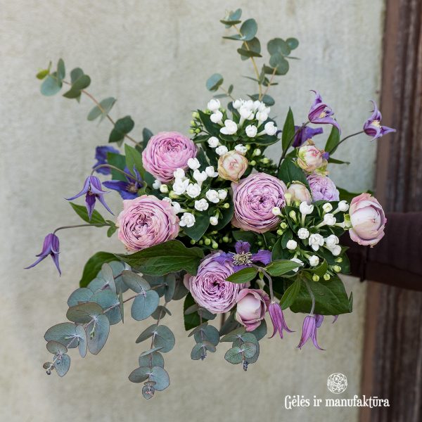 bouquet flowers puokštė violet lavender gėlės ir manufaktūra