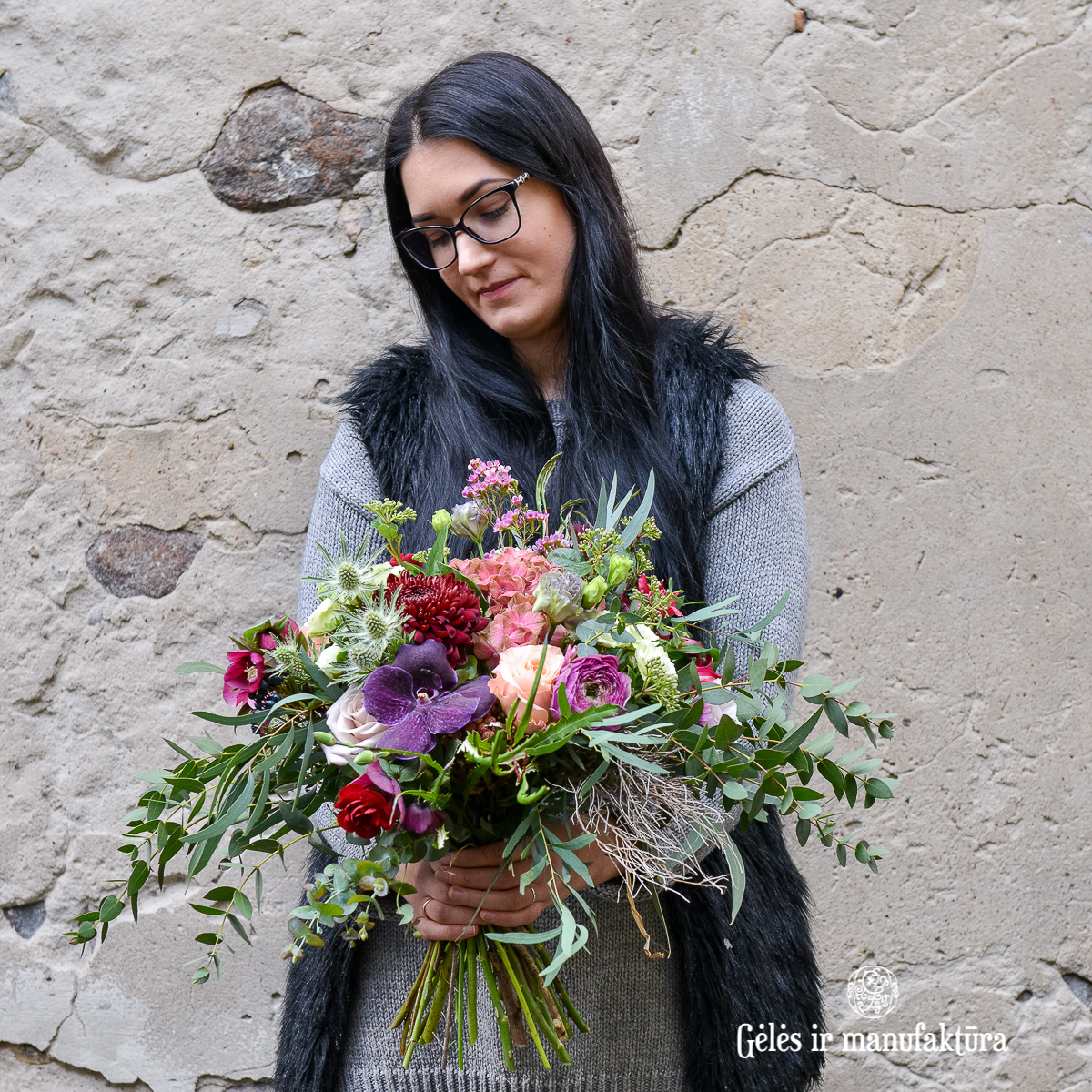 bouquet flowers puokštė purple gėlės ir manufaktūra violet