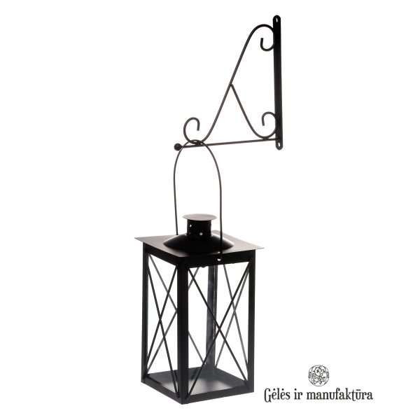 candleholder hanging lantern TT with wall hook metalinis žibintas 322101 gėlės ir manufaktūra