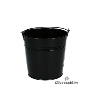 Zinc Bucket vazonas kibiras kibirėlis black juodas gėlės ir manufaktūra