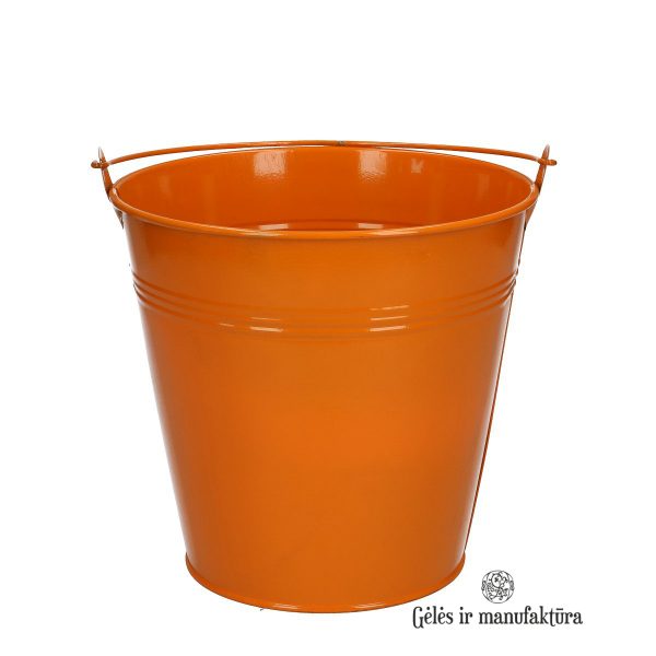 Zinc Bucket vazonas kibiras kibirėlis orange oranžinis gėlės ir manufaktūra
