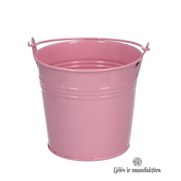 Zinc Bucket vazonas kibiras kibirėlis pink rožinis gėlės ir manufaktūra