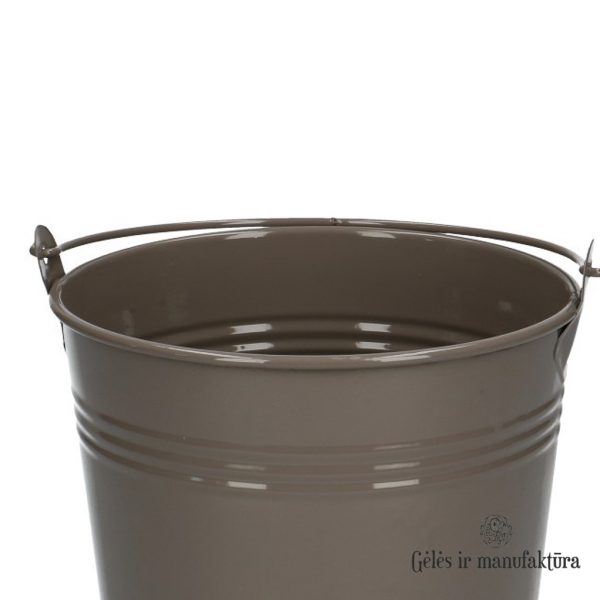 Zinc Bucket d20x18cm vazonas kibiras kibirėlis taupe kakavinis rudas gėlės ir manufaktūra