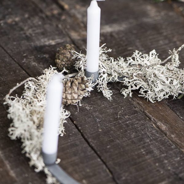laikiklis candle holder advent for 4 candles rustic adventinė metalinė žvakidė lankelis žvakes gėlės ir manufaktūra
