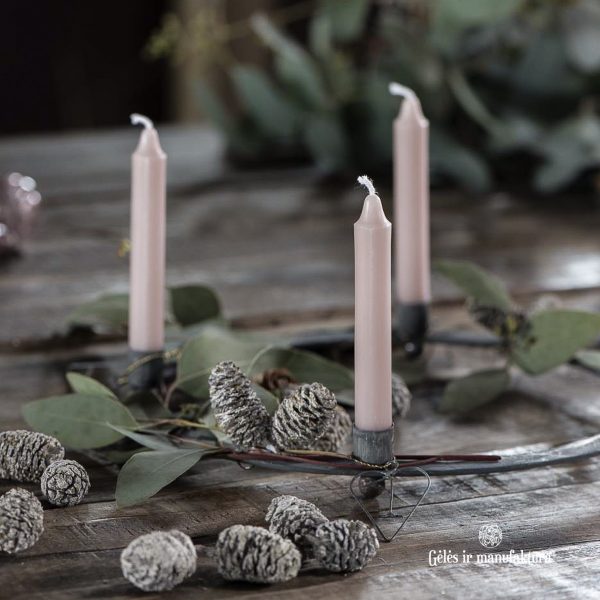 laikiklis candle holder advent for 4 candles rustic adventinė metalinė žvakidė lankelis žvakes gėlės ir manufaktūra