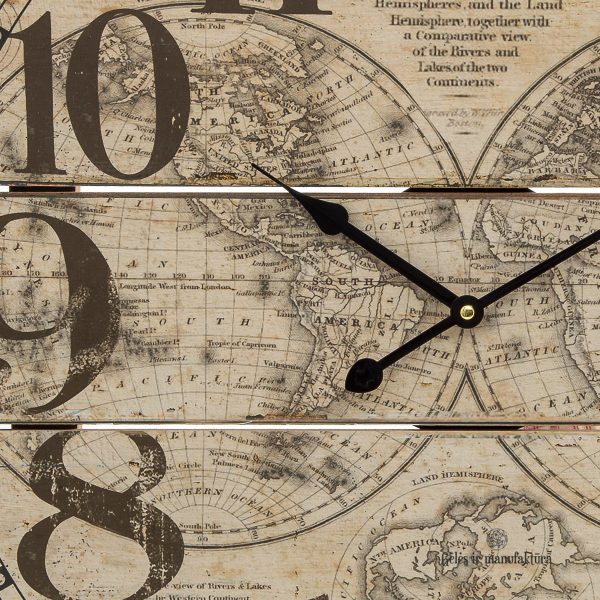 clock wall world map laikrodis pasaulio žemėlapis sendintas zemelapis sendintas rustic gėlės ir manufaktūra 288103 TT