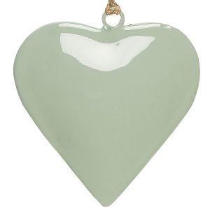 heart for hanging širdelė pakabinama metalinė širdis širdutė žalia 8cm gėlės ir manufaktūra