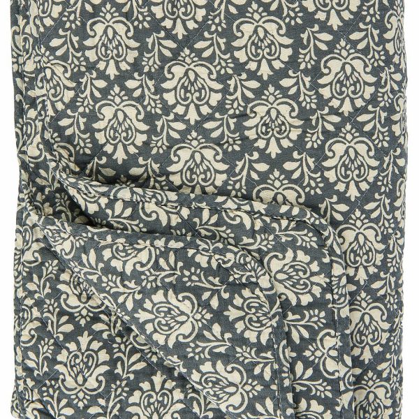 lovatiesė bedspread quilt dygsniuota užtiesalas pilka juoda gėlės ir manufaktūra iblaursen 0777-34