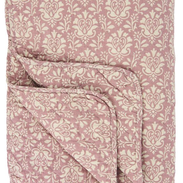lovatiesė bedspread quilt dygsniuota užtiesalas rožinė pilka juoda gėlės ir manufaktūra iblaursen 0777-34