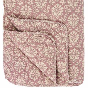 lovatiesė bedspread quilt dygsniuota užtiesalas rožinė pilka juoda gėlės ir manufaktūra iblaursen 0777-34