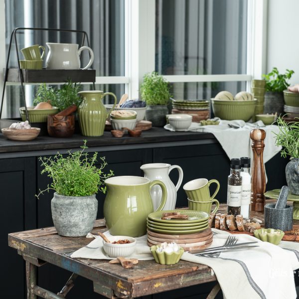 bowl set dubuo dubenys mynte herbal green ceramics žali salotiniai gėlės ir manufaktūra keramikiniai indai