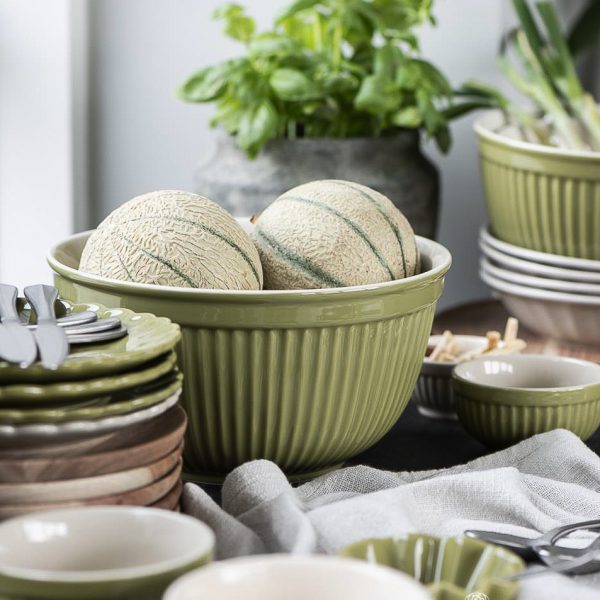 bowl set dubuo dubenys mynte herbal green ceramics žali salotiniai gėlės ir manufaktūra keramikiniai indai