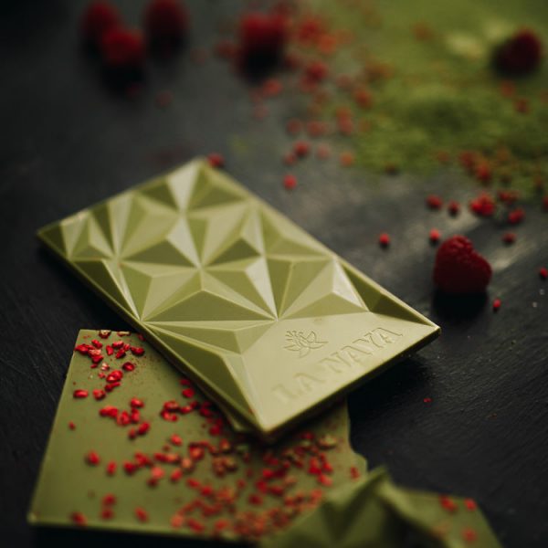 šokoladas matcha raspberries arbata avietės gėlės ir manufaktūra la naya ekologiškas tea chocolate