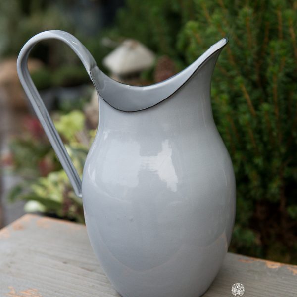 enamel grey emalė emaliuotas ąsotis pitcher kitchen pilkas gėlės ir manufaktūra 315233 TT