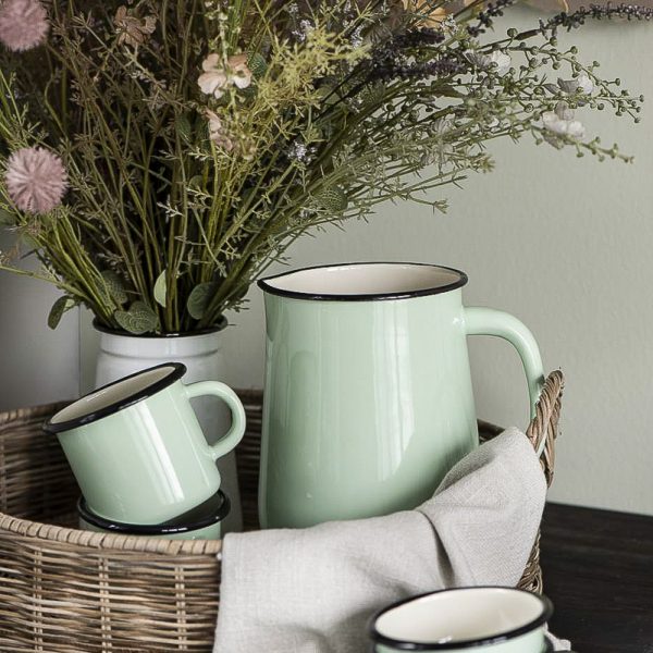 cup puodelis bowl enamel green emalė dubenėlis ąsotis pitcher kitchen žalias gėlės ir manufaktūra mug iblaursen-5