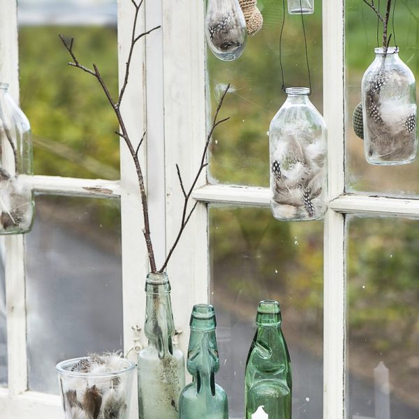 buteliukas bottle glass mini stiklinis chain grandinėlė gėlės ir manufaktūra iblaursen 9107-00 dekoras