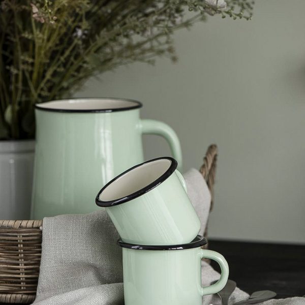 enamel mug pitcher cup puodelis emaliuotas emalė ąsotis indai emaliuoti greenhouse šiltnamis gėlės ir manufaktūra iblaursen 04996-28