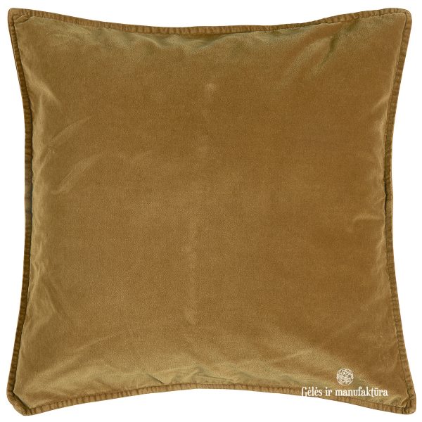 cushion cover velvet cognac aksominis veliūrinis velvetinis velour beige pagalvės pagalvėlės užvalkaliukas garstyčių geltonos spalvos mustard gėlės ir manufaktūra 6230-03 iblaursen užvalkalas