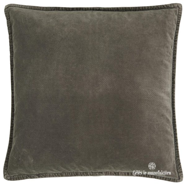 cushion cover velvet linen lininis veliūrinis aksominis rudas pilkas soil cognac Gėlės ir manufaktūra 6203 6230 iblaursen