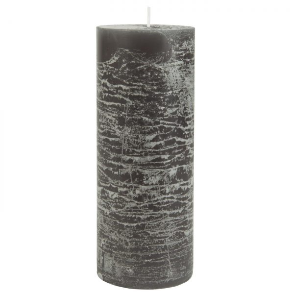 candle rustic pillar pilka grey sendinta cilindrinė žvakė gėlės ir manufaktūra iblaursen 4178-16
