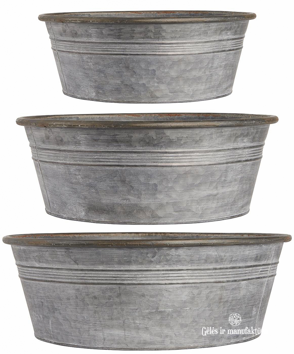 Metalinis vazonas - dubuo augalams Urban garden, didelis, 3 dydžiai 32-42cm - Image 5