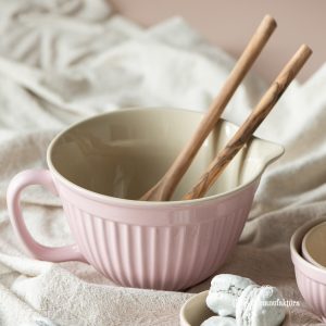 bowl batter dubuo dubenėlis plakimui mynte english rose ceramics rožinė gėlės ir manufaktūra keramikiniai iblaursen