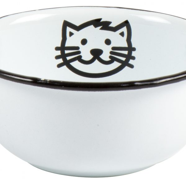 bowl white enamel for cat dubenėlis emaliuotaskatei kačiukui metalinis emaliuotas emalė gėlės ir manufaktūra