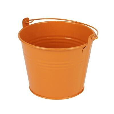 kibirėlis kibiriukas vazonas zinc bucket emmer metalinis oranžinis orange