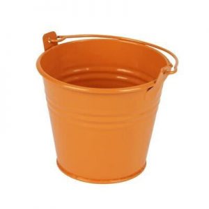 kibirėlis kibiriukas vazonėlis zinc bucket emmer metalinis oranžinis orange 10