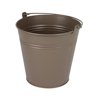 kibirėlis kibiriukas zinc bucket emmer metalinis kakavinis pilkai rudas taupe