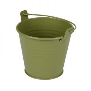 kibirėlis kibiriukas vazonas vazonėlis zinc bucket emmer metalinis žalias