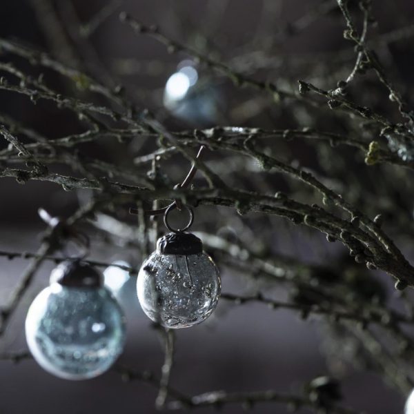 Christmas ornament pebbled glass kalėdinis stiklinis eglutės žaisliukas burbulas kalėdos Gėlės ir manufaktūra