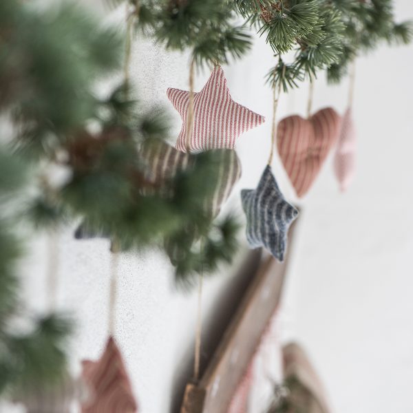 Christmas ornament nostalgic stars hearts tree eglute zaisliukai sirdele žvaigždelė medžiaginė kalėdos Gėlės ir manufaktūra iblaursen