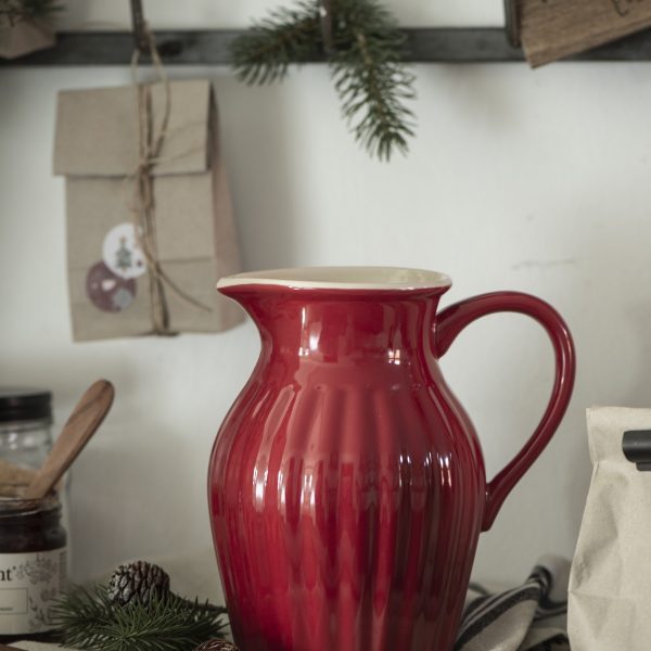 asotis geles ir manufaktura mynte keramika red strawberry raudonas braskiu iblaursen pitcher 2077-33