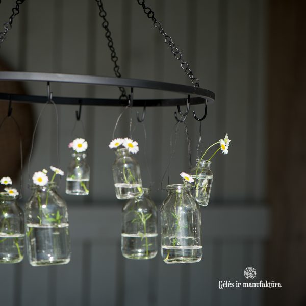 buteliukas bottle glass mini stiklinis chain grandinėlė gėlės ir manufaktūra