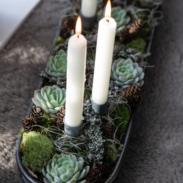 candle holder christmas advent candles zinc rustic kalėdos žvakidėlė laikiklis smeigtukas pilkas gėlės ir manufaktūra iblaursen 57145-18
