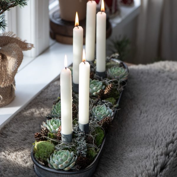 candle holder christmas advent candles zinc rustic kalėdos žvakidėlė laikiklis smeigtukas pilkas gėlės ir manufaktūra iblaursen 57145-18