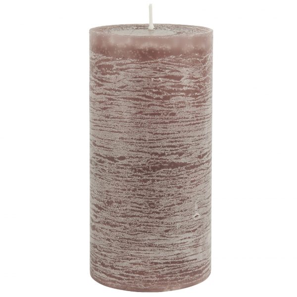 candle rustic malva sendinta rožinė cilindrinė žvakė gėlės ir manufaktūra
