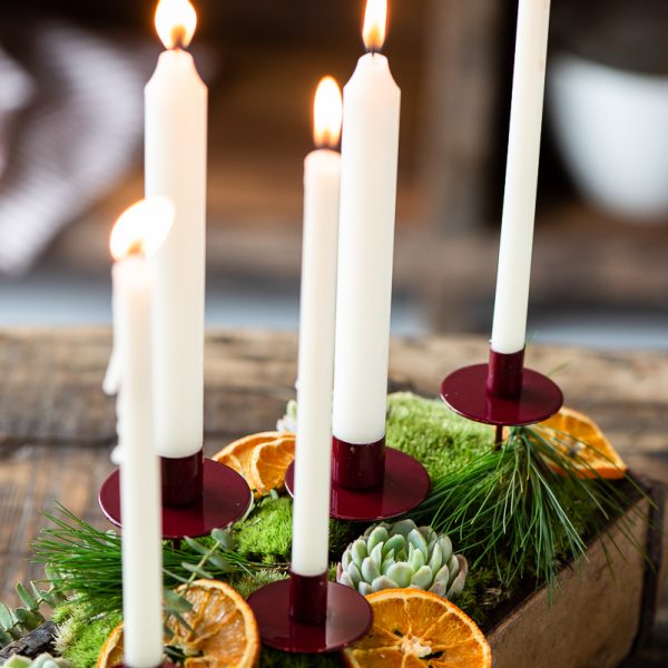 candles holder christmas žvakidė taper laikiklis raudonas kalėdinė metalinė lentelė kaledos kalėdinis gėlės ir manufaktūra iblaursen