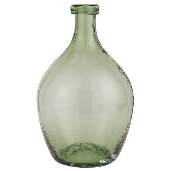 glass balloon bottle butelis vase vazele žalias vintage vaza gėlės ir manufaktūra stiklas sendinta handblown rankų darbo IbLaursen 8702-22 green
