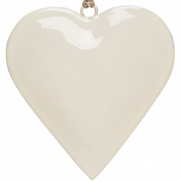 heart for hanging širdelė pakabinama metalinė balta emaliuota 8cm gėlės ir manufaktūra iblaursen 2517