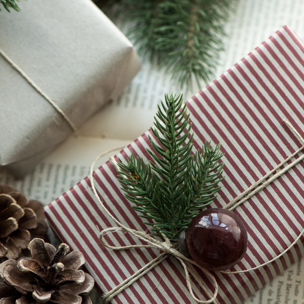 paper gift wrapping red stripes recycled dovanų pakavimo popierius ekologiškas dryžuotas raudonas gėlės ir manufaktūra iblaursen